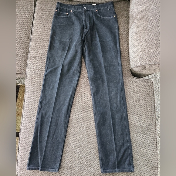VINTAGE Levis 505 Jeans Mens 36x36 Black Mid Rise Straight Leg 90s Y2k - Picture 4 of 14